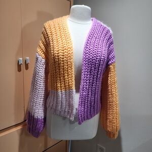 Wild Fable Purple and Yellow Knit Cardigan